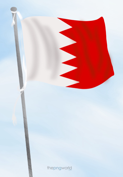 Bahrain Flag with Sky Background Bahrain flag,banner,Bahraini,flagpole,illustration,icon,freedom,Independence day,emblem,patriot,realistic flag,wavy flag,textile,Bahrain nation